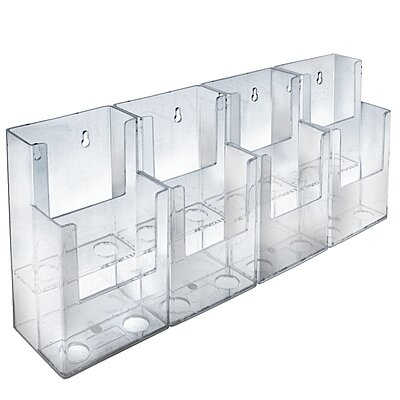 AZAR DISPLAYS 2-Tier Tri-Fold Brochure Counter Display, Clear Acrylic