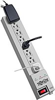 Tripp Lite 8 Outlet Surge Protector Power Strip, 8ft Cord, Right Angle Plug, $35,000 INSURANCE (SK6-6)
