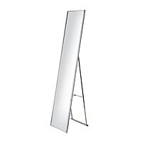 Adesso Alice Floor Mirror, Freestanding, Full Length Mirror with Foldable Kickstand, Lightweight, Brushed Steel Frame