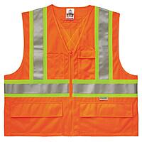 ERGODYNE GloWear 8235ZX Class 2 Two-Tone X-Back High-Visibility Safety Vest