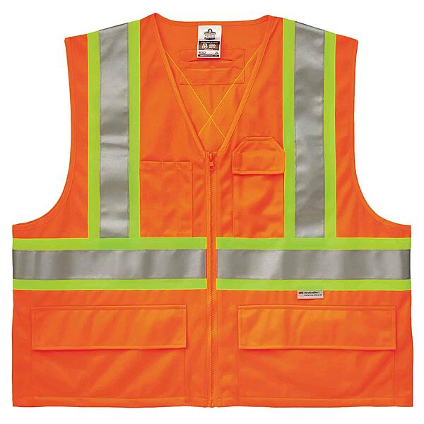 ERGODYNE GloWear 8235ZX Class 2 Two-Tone X-Back High-Visibility Safety Vest