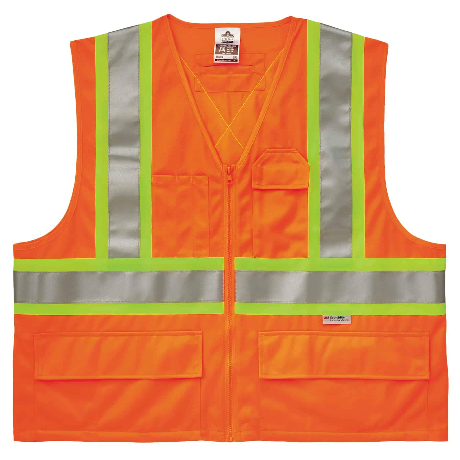 ERGODYNE GloWear 8235ZX Class 2 Two-Tone X-Back High-Visibility Safety Vest