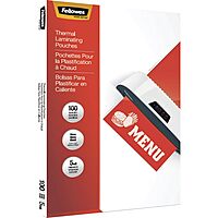 Fellowes® Thermal Laminating Pouches, 17-1/2" x 11-1/2", 5 Mil, Clear, Pack of 100