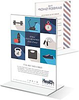 Office Depot Brand Stand-Up Sign Holder, Vertical, 7inH x 5inW, Clear, 69101