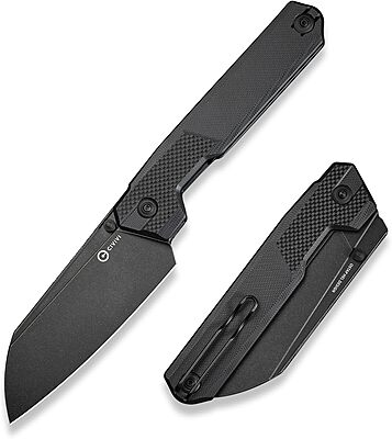 CIVIVI Hid Folding Pocket Knife, 4.14" Sharp 14C28N Blade G10 Handle Nested Liner Lock Kitchen Knife with Thumb Stud Opener, Ideal for Outdoor Use Camping Hiking and EDC C23008-1, Black