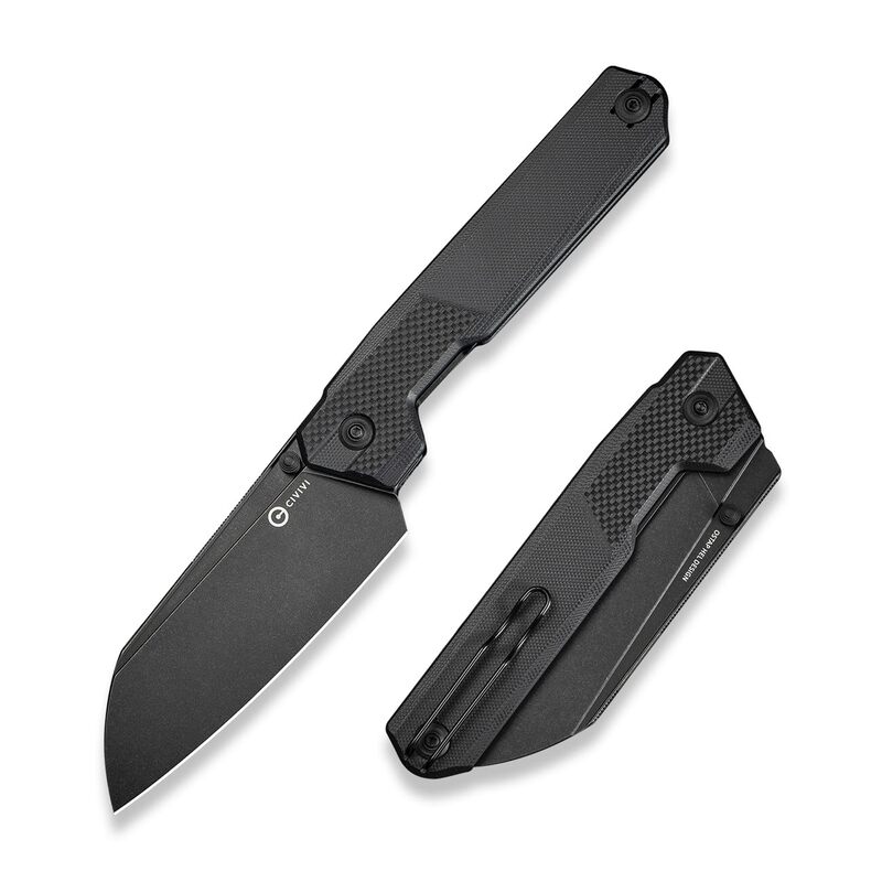 CIVIVI Hid Folding Pocket Knife, 4.14" Sharp 14C28N Blade G10 Handle Nested Liner Lock Kitchen Knife with Thumb Stud Opener, Ideal for Outdoor Use Camping Hiking and EDC C23008-1, Black
