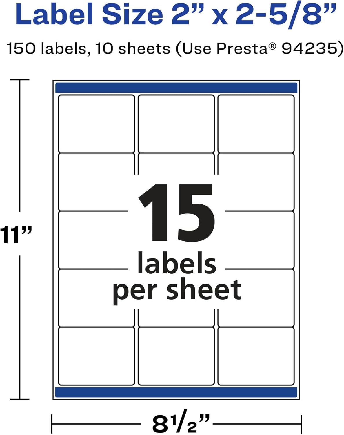 AVERY Glossy Clear Rectangle Labels, Sure Feed Technology, 2" x 2-5/8"