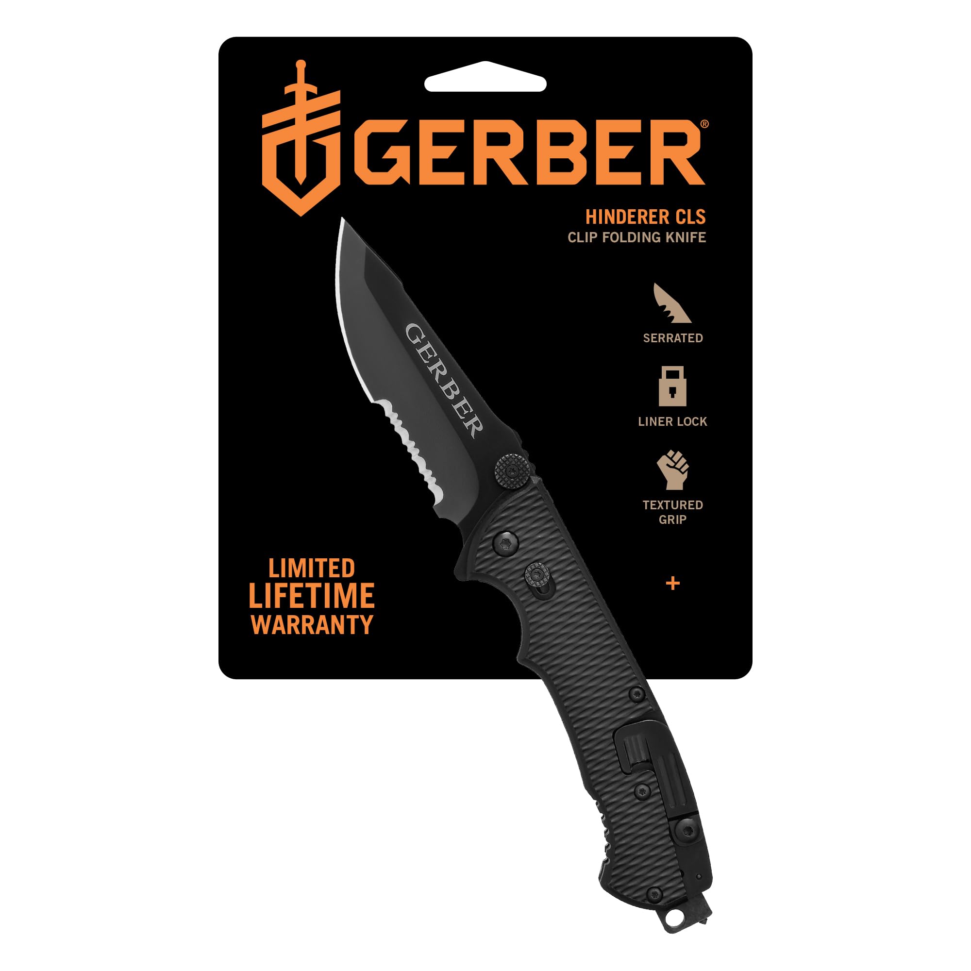 Gerber Gear Hinderer CLS Knife with Serrated Edge - 3.5" Serrated Blade Folding Knife - EDC Gear and Equipment