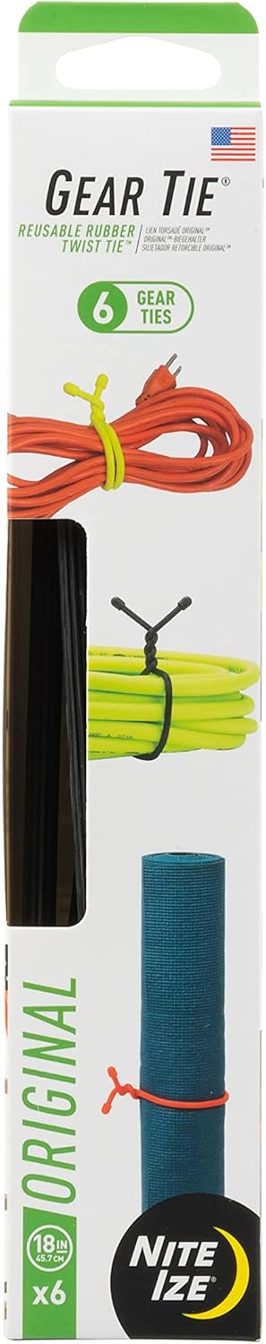 Nite Ize Original Gear Tie Reusable Rubber Twist Cord Organizers