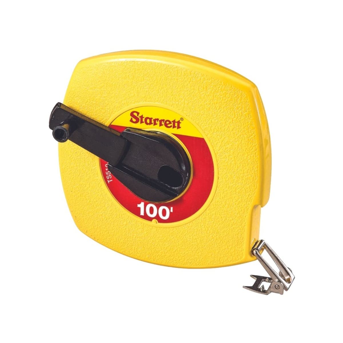 Starrett Retractable Imperial Long Line Tape with ABS Plastic Case and Folding Hook Ring - 100' Length, 3/8" Width