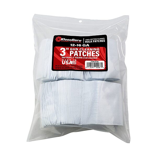 KleenBore 3” 12-16 Gauge Cleaning Patches (250PK)