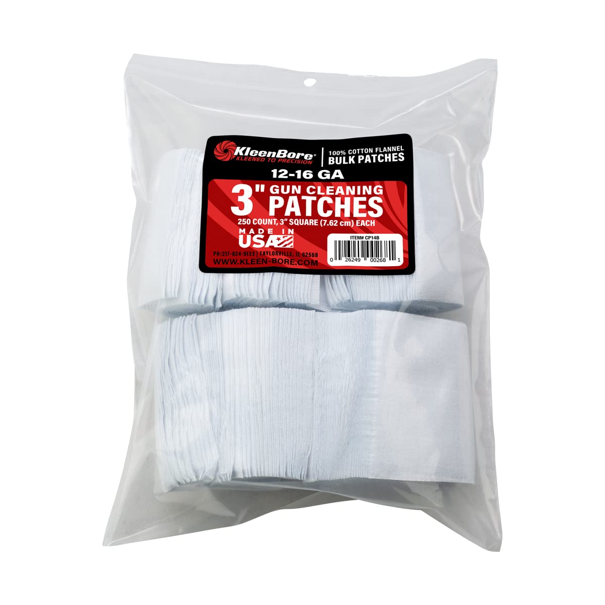 KleenBore 3” 12-16 Gauge Cleaning Patches (250PK)
