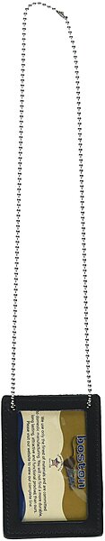 Boston Leather Neck Chain Double ID Holder, No Badge (Chain 5982)