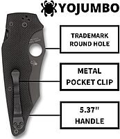 Spyderco YoJumbo Specialty Knife with Black Wharncliffe Blade and Black Coarse-Textured G-10 Handle - PlainEdge - C253GPBBK