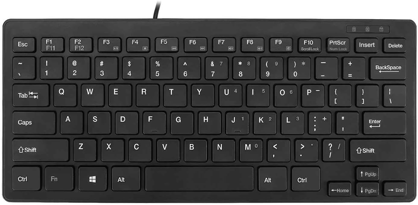 Adesso AKB-111UB SlimTouch Mini Keyboard, USB/PS2, Black