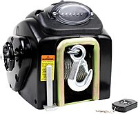 Powerwinch RC23 Electric Trailer Winch for Boat Trailers with 20' Strap, Remote Control, LED Light, 6250lb Max Boat Weight