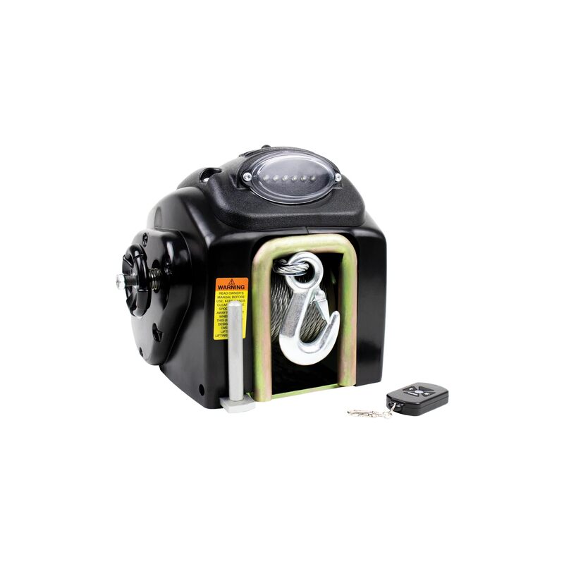 Powerwinch RC23 Electric Trailer Winch for Boat Trailers with 20' Strap, Remote Control, LED Light, 6250lb Max Boat Weight