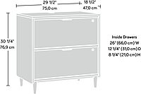 Sauder Clifford Place 29-1/2inW x 18-1/2inD Lateral 2-Drawer File Cabinet, Grand Walnut