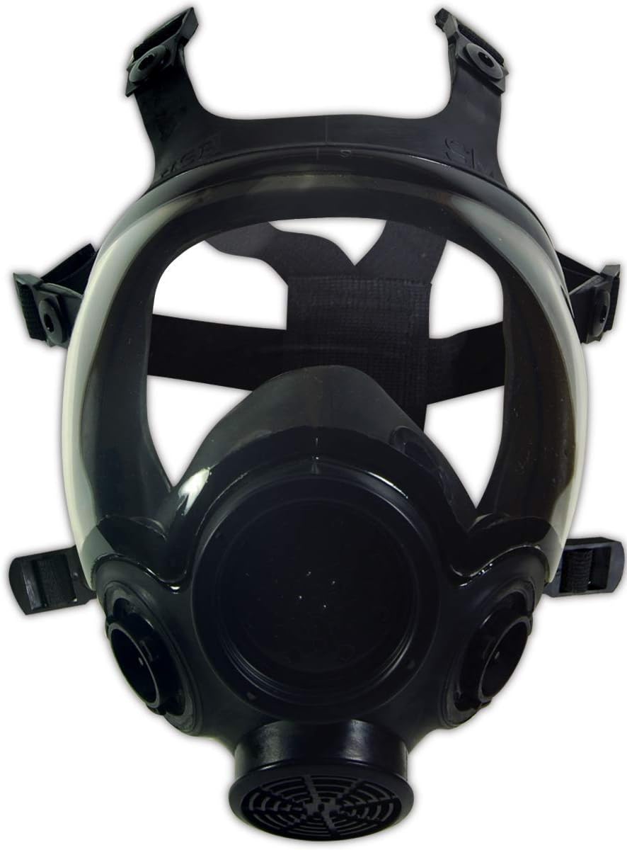 MSA 805408 Advantage 1000 Series Full-Facepiece Respirators - Size: Medium, Hycar, Twin-Port, Reusable Gas Mask