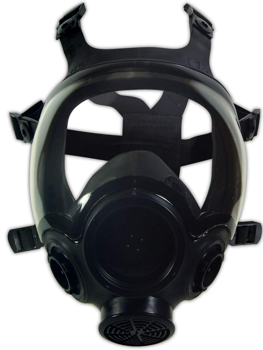 MSA 805408 Advantage 1000 Series Full-Facepiece Respirators - Size: Medium, Hycar, Twin-Port, Reusable Gas Mask