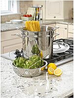 Cuisinart 4-Piece Cookware Set, 12 Quarts, Chef's Classic Stainless Steel Pasta/Steamer, 77-412P1