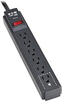 Eaton Tripp Lite Series 6-Outlet Surge Protector Power Strip, 3ft Extension Cord, 600 Joules, 15A Circuit Breaker, Black
