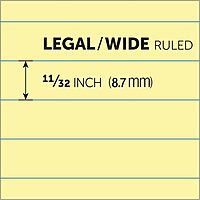 Office Depot Professional Legal Pad, 8 1/2in. x 11 3/4in., Legal Ruled, 50 Sheets Per Pad, Canary, Pack Of 8 Pads, 99527