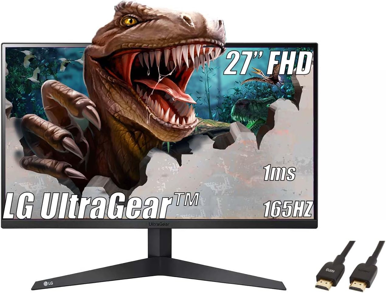 LG 27 inch Ultragear Gaming Monitor, FHD (1920 x 1080), 165Hz, 1ms, 3-Side Virtually Borderless, AMD FreeSync Premium