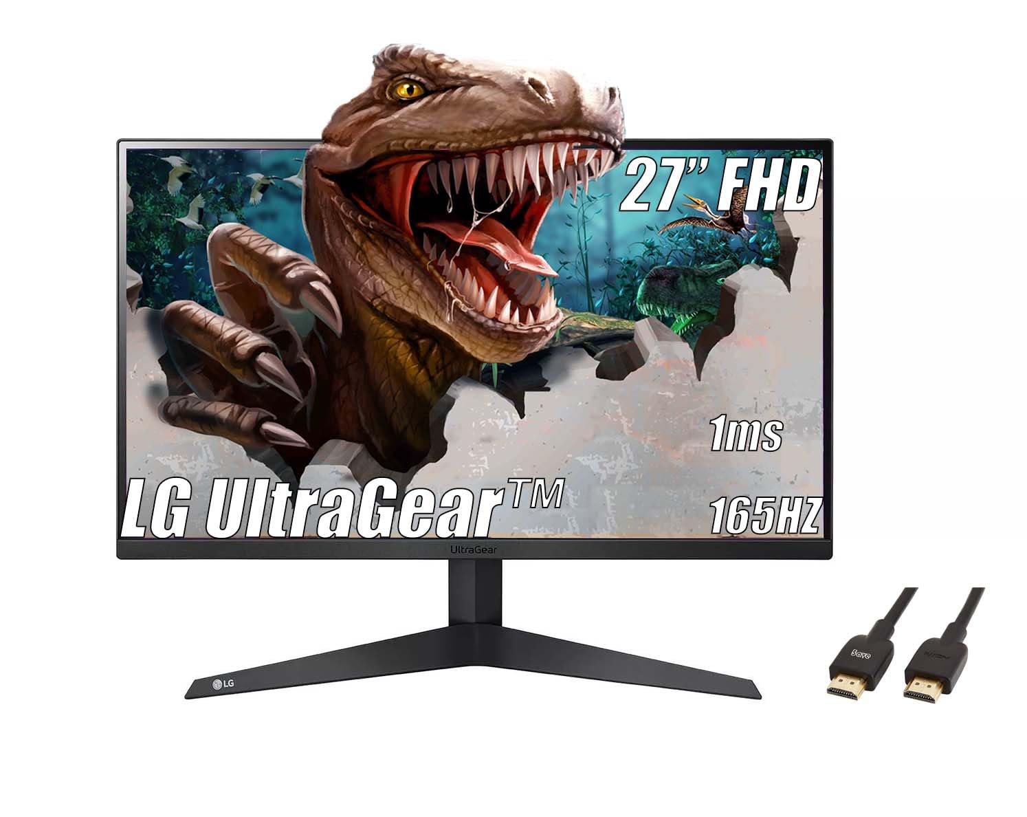 LG 27 inch Ultragear Gaming Monitor, FHD (1920 x 1080), 165Hz, 1ms, 3-Side Virtually Borderless, AMD FreeSync Premium