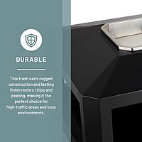 Safco Evos Steel Trash Can, Indoor and Outdoor Use