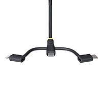 StarTech.com 3ft (1m) Rugged USB Multi Charging Cable, USB to Lightning/Micro-USB/Type-C, Apple MFi, 3-in-1 USB Charger Cord