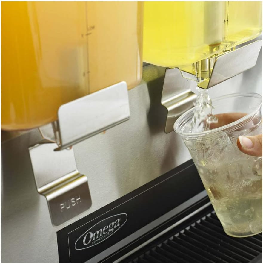 Omega OSD20 Commercial 1/3-Horsepower Drink Dispenser with 2 3-Gallon Containers