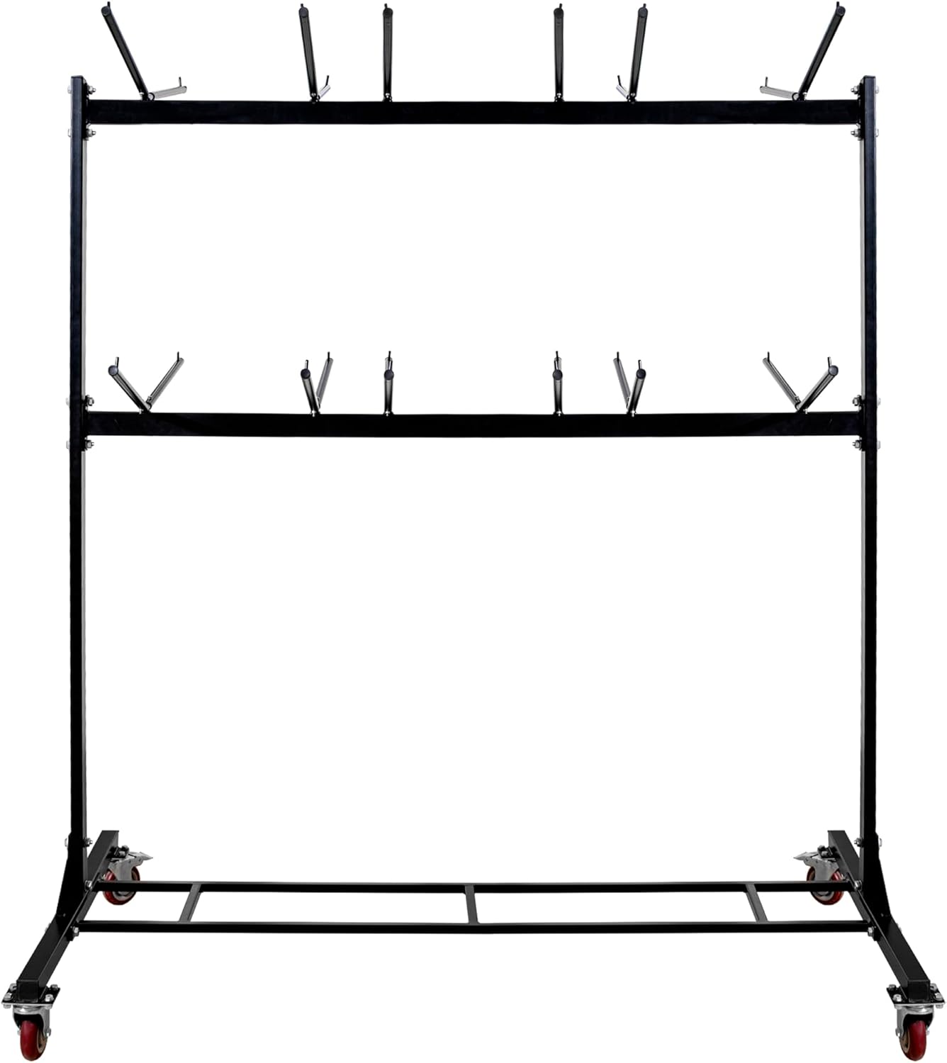 Alpine AdirOffice 1,000 Lb 2-Tier Steel Folding Chair Cart, 76-1/8inH x 67-3/4inW x 33-1/8inD, Black