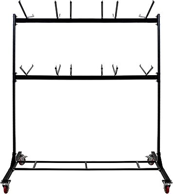 Alpine AdirOffice 1,000 Lb 2-Tier Steel Folding Chair Cart, 76-1/8inH x 67-3/4inW x 33-1/8inD, Black