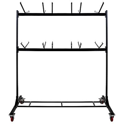 Alpine AdirOffice 1,000 Lb 2-Tier Steel Folding Chair Cart, 76-1/8inH x 67-3/4inW x 33-1/8inD, Black