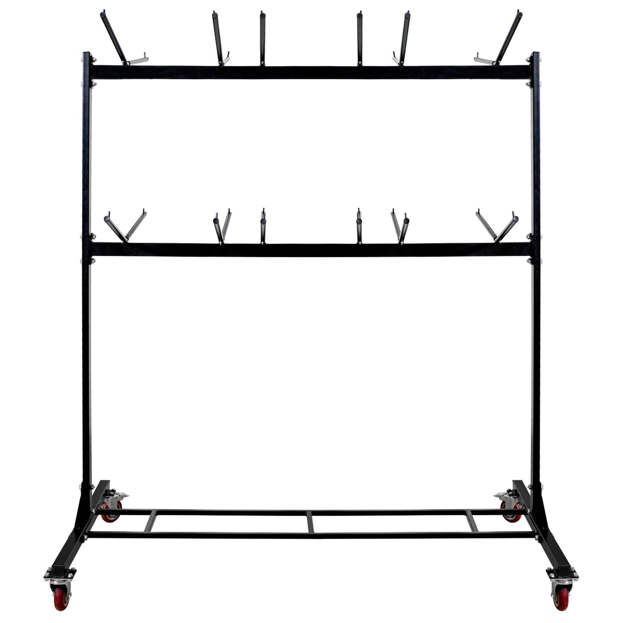 Alpine AdirOffice 1,000 Lb 2-Tier Steel Folding Chair Cart, 76-1/8inH x 67-3/4inW x 33-1/8inD, Black