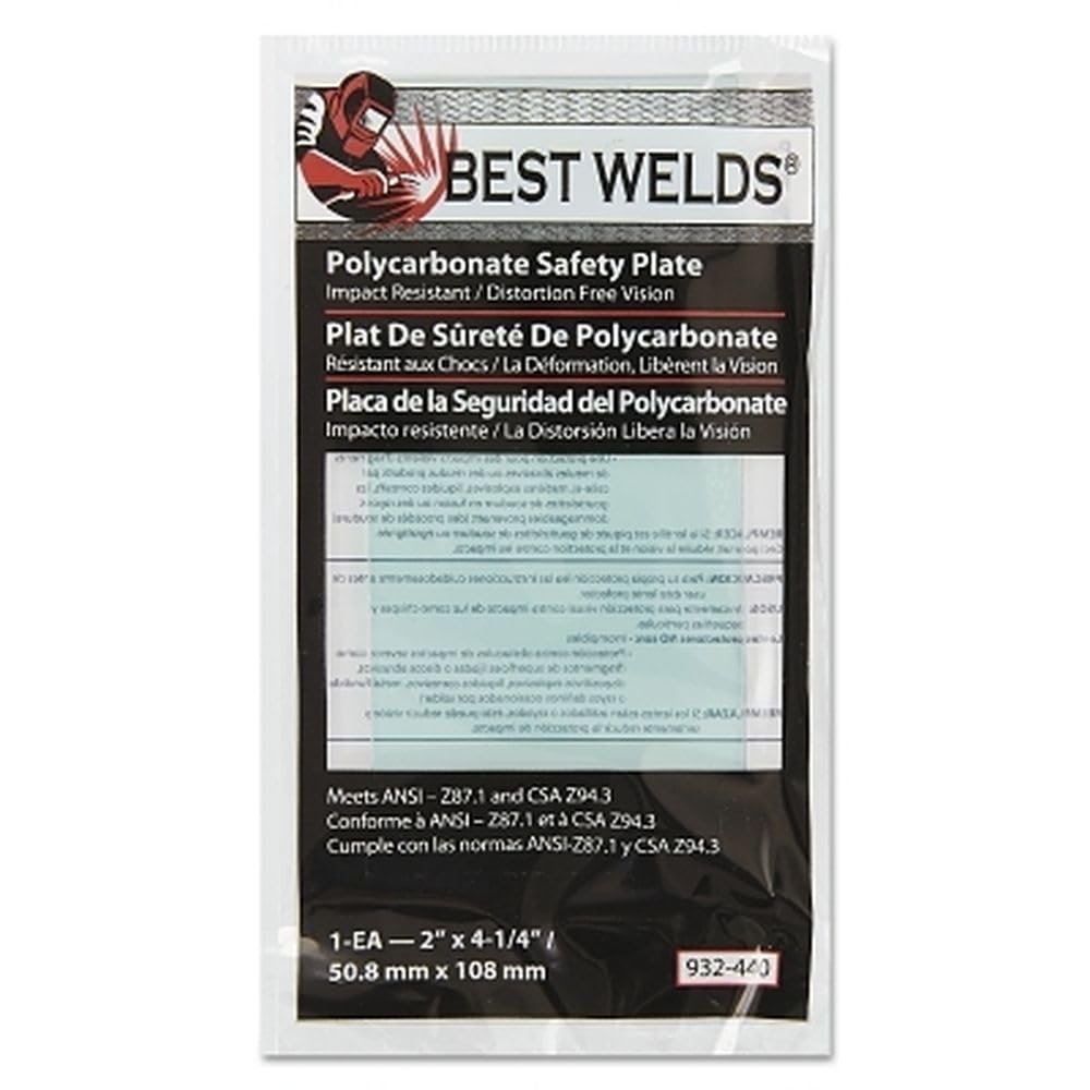 BEST WELDS 901-932-440-2" Safety Plate, 2" x 4.25" Polycarbonate, Clear
