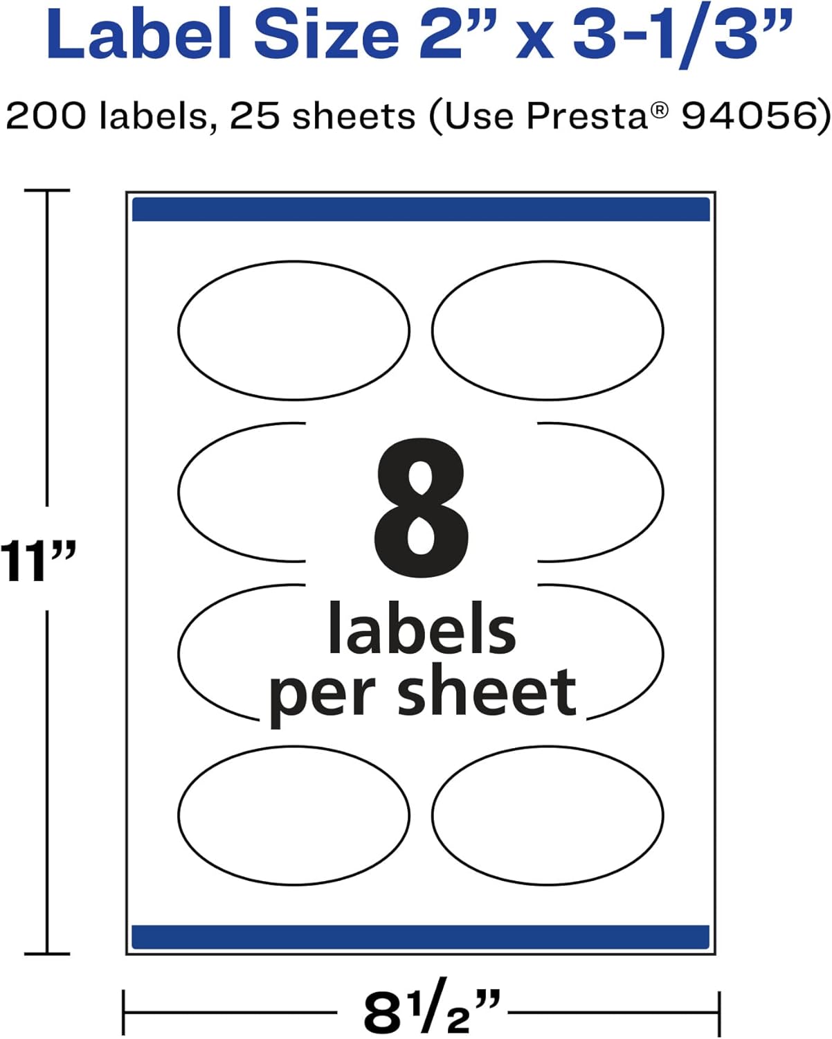 Avery Durable Waterproof Oval Labels, Sure Feed Technology, 2" x 3-1/3"