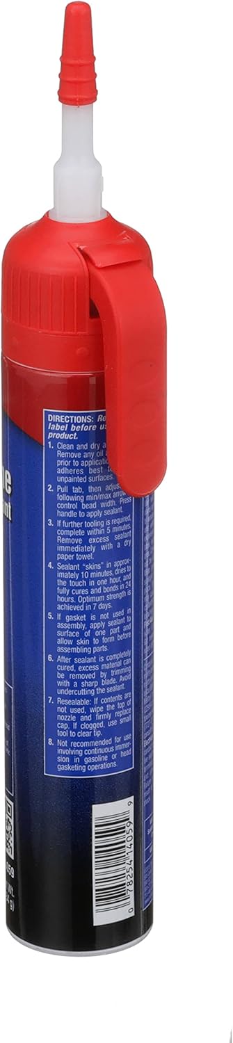 CRC RTV Silicone Sealant 14059 – 6.5 Wt Oz., Red, General Purpose High Temperature Gasket Sealant