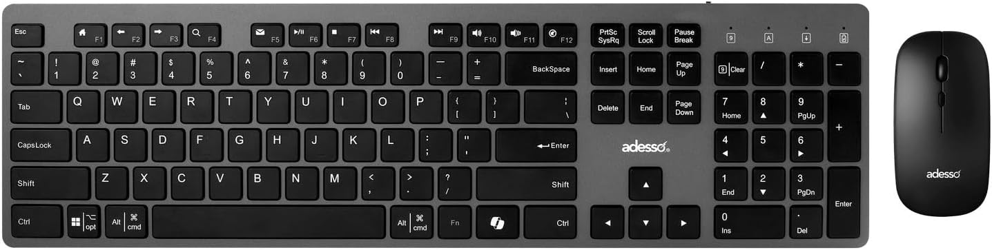 Wireless Scissor Switch Keyboard and Mouse Combo with Copilot AI Hotkey - Multi-OS Compatible for Mac, Quiet Switches