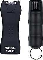 SABRE Self-Defense Kit with Pepper Spray and Stun Gun with Flashlight, 25 Bursts, 10-Foot (3-Meter) Range, Painful µC Charge