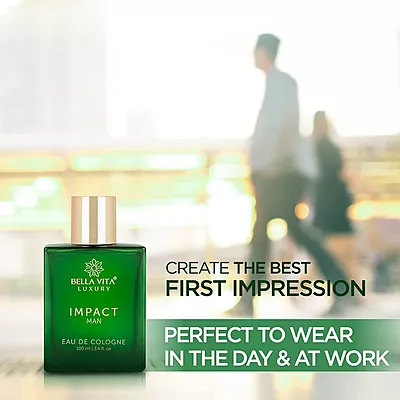 Bella Vita Luxury IMPACT MAN Eau De Cologne Perfume with Mandarin Orange, Patchouli, Cedar | Woody, Citrusy Long Lasting EDC Fragrance Scent for Men 100Ml