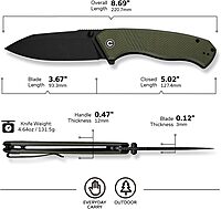 CIVIVI Placoid Folding Pocket Knife for EDC, 3.67" Blade