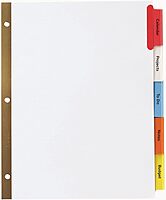 Avery 5-Tab Binder Dividers, Insertable Multicolor Big Tabs, 1 Set (11121) Dividers 1 Pack