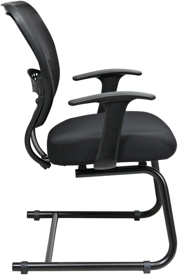 SPACE Seating 55 Series Professional Dark Air Grid Back Visitor's Chair with Built-in Lumbar Support