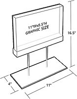 Azar Displays Elite Series Acrylic Block Sign Holder on Chrome Stand