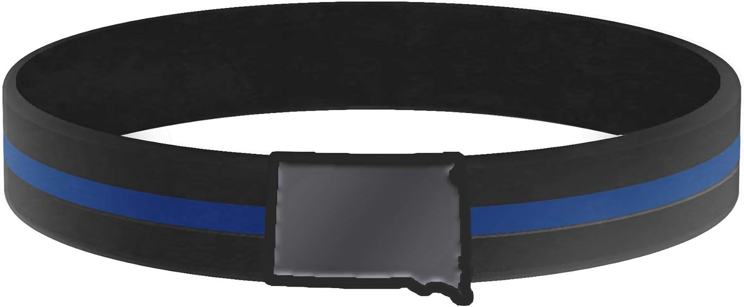 Thin Blue Line USA State Silicone Bracelet