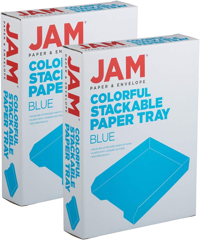 JAM PAPER Stackable Paper Tray - Desktop Document & File Organizer