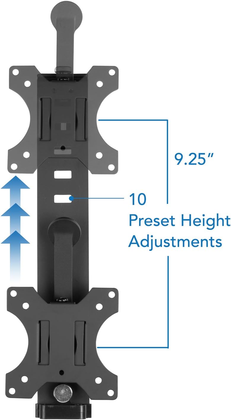 Mount-It! Cubicle Monitor Mount Hanger Attachment, Hanging Height Adjustable VESA Bracket for a 17" to 32" Screen