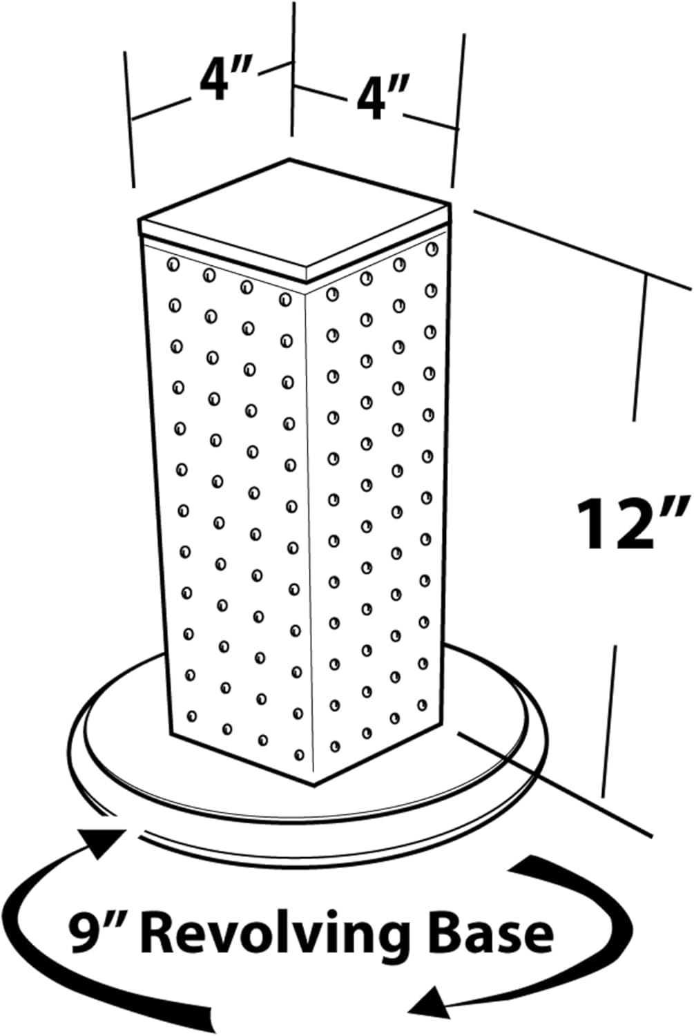 Azar Displays 4-Sided Revolving Pegboard Counter Display